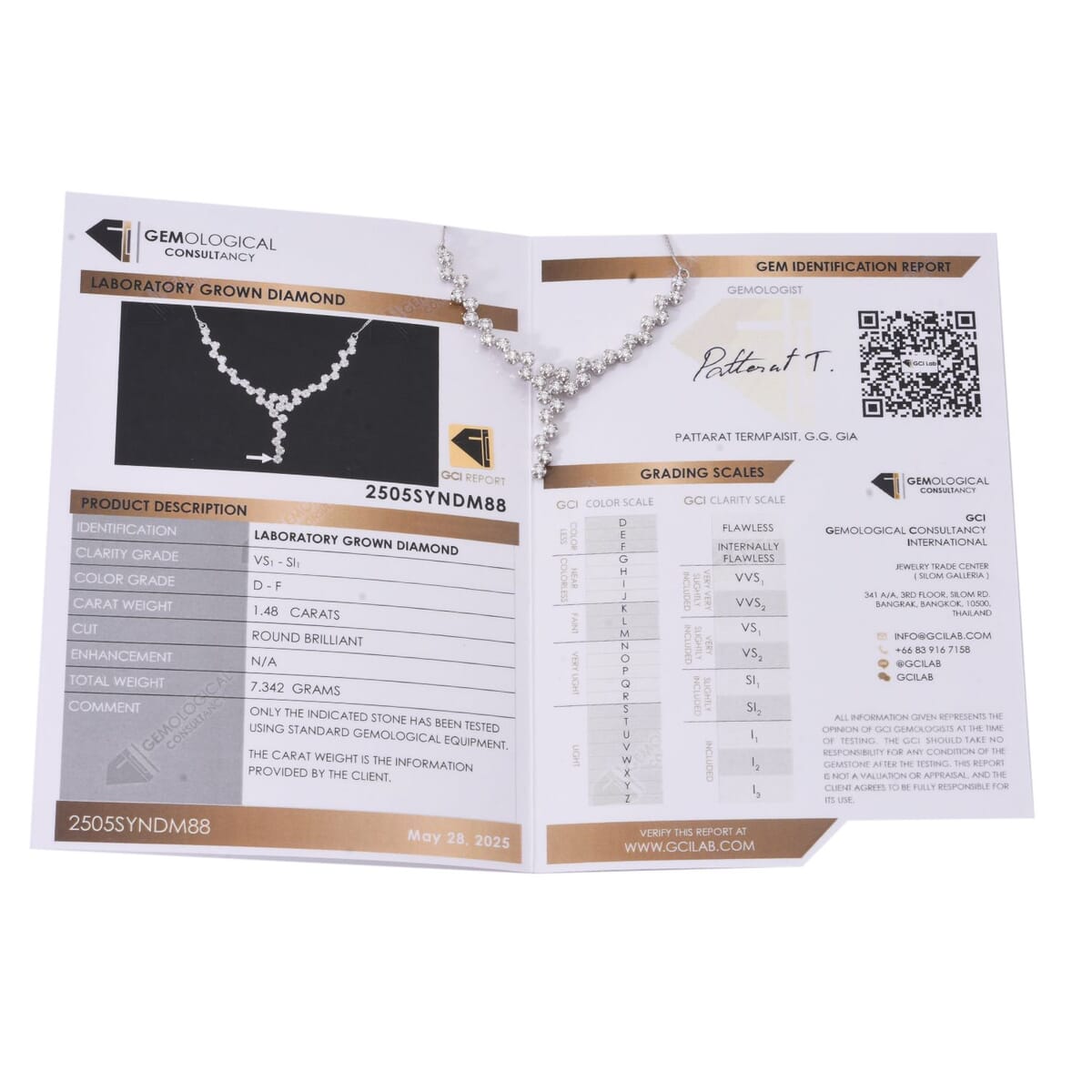 Luxuriant Lab Grown Diamond G-H SI 1.50 ctw Necklace in Rhodium Over Sterling Silver 18 Inches image number 7