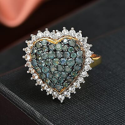 D'Joy Narsipatnam Alexandrite and White Zircon 3.00 ctw Eternal Love Ring in 18K Vermeil Yellow Gold Over Sterling Silver (Size 10.0)