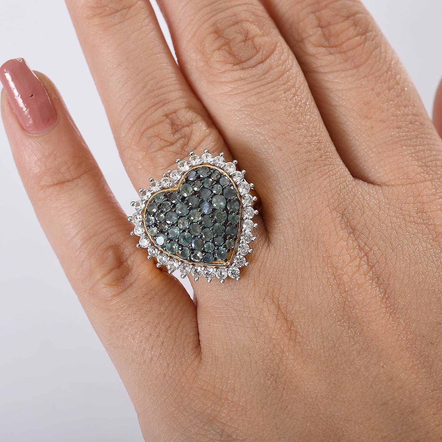D'Joy Narsipatnam Alexandrite and White Zircon 3.00 ctw Eternal Love Ring in 18K Vermeil Yellow Gold Over Sterling Silver (Size 10.0)