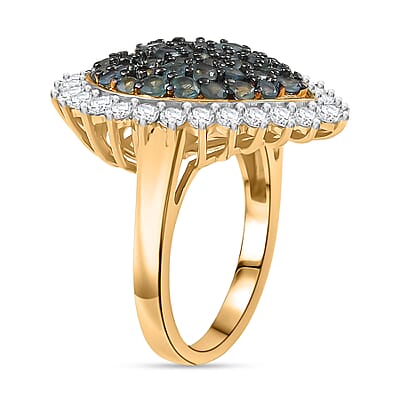 D'Joy Narsipatnam Alexandrite and White Zircon 3.00 ctw Eternal Love Ring in 18K Vermeil Yellow Gold Over Sterling Silver (Size 10.0)