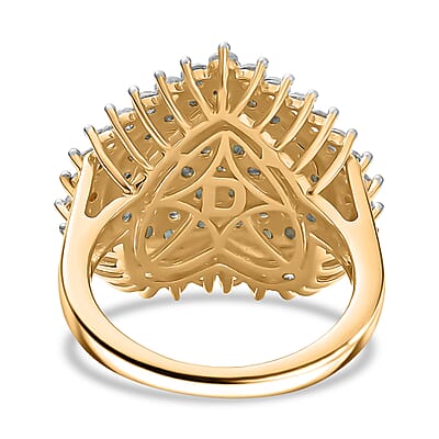 D'Joy Narsipatnam Alexandrite and White Zircon 3.00 ctw Eternal Love Ring in 18K Vermeil Yellow Gold Over Sterling Silver (Size 10.0)