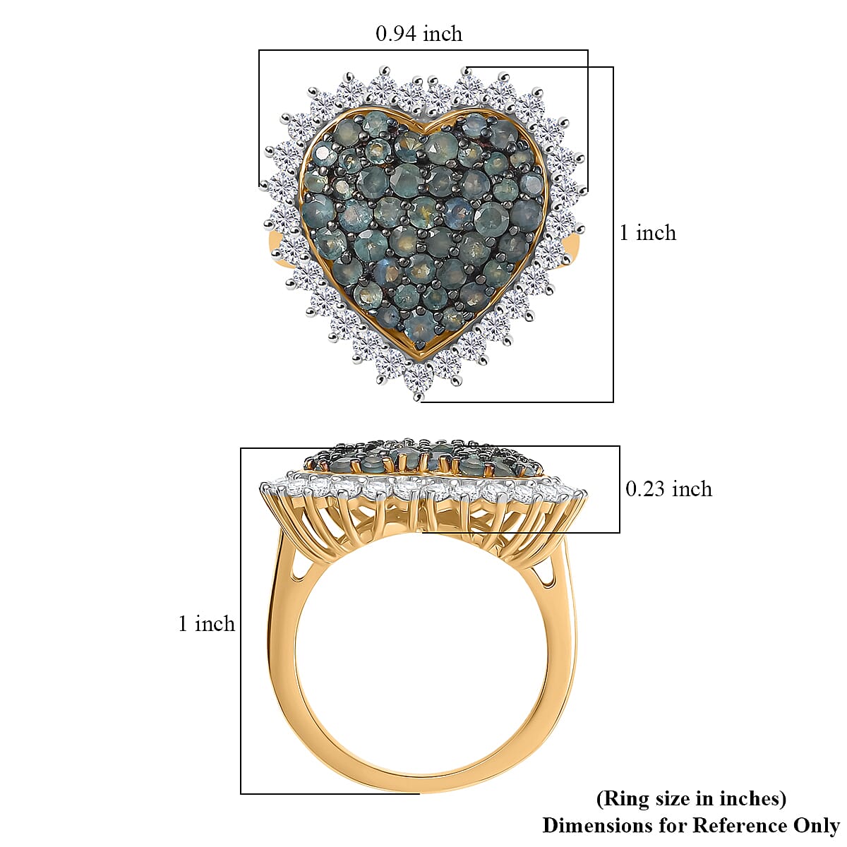 D'Joy Narsipatnam Alexandrite and White Zircon 3.00 ctw Eternal Love Ring in 18K Vermeil Yellow Gold Over Sterling Silver (Size 10.0)