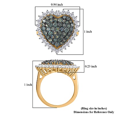 D'Joy Narsipatnam Alexandrite and White Zircon 3.00 ctw Eternal Love Ring in 18K Vermeil Yellow Gold Over Sterling Silver (Size 10.0)