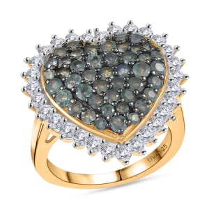 D’Joy Narsipatnam Alexandrite and White Zircon 3.00 ctw Ring in 18K Vermeil Yellow Gold Over Sterling Silver (Size 7.0)