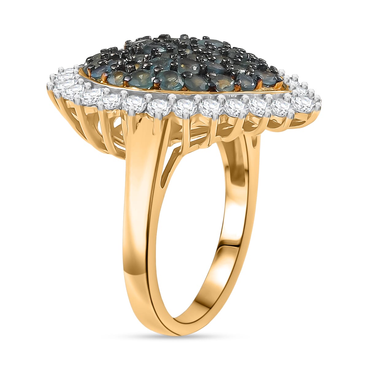 D’Joy Narsipatnam Alexandrite and White Zircon 3.00 ctw Ring in 18K Vermeil Yellow Gold Over Sterling Silver (Size 7.0) image number 3
