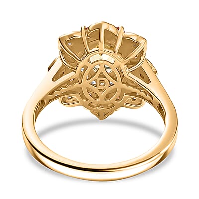 D'Joy Brazilian Heliodor and Multi Gemstone 1.50 ctw  Tulip Ring in 18K Vermeil Yellow Gold Over Sterling Silver (Size 5.0)
