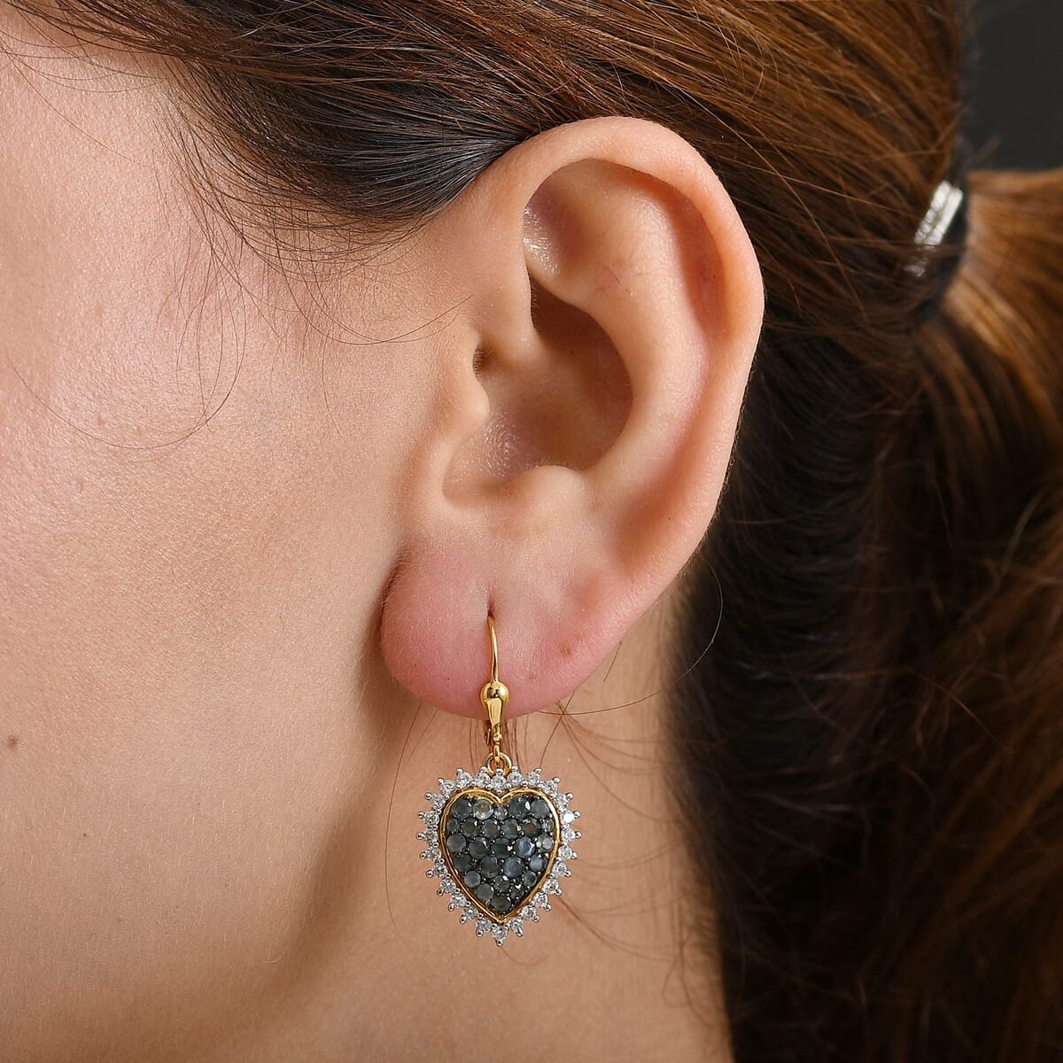 D’Joy Narsipatnam Alexandrite and White Zircon 3.60 ctw Earrings in 18K Vermeil Yellow Gold Over Sterling Silver image number 2