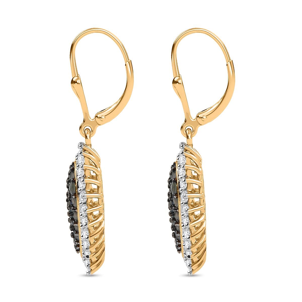 D'Joy Narsipatnam Alexandrite and White Zircon 3.60 ctw Eternal Love Earrings in 18K Vermeil Yellow Gold Over Sterling Silver