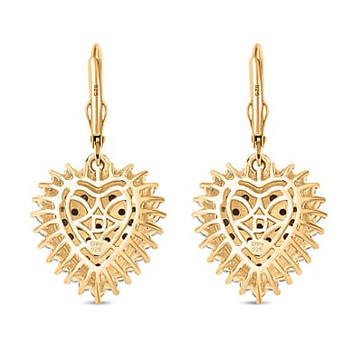 D'Joy Narsipatnam Alexandrite and White Zircon 3.60 ctw Eternal Love Earrings in 18K Vermeil Yellow Gold Over Sterling Silver