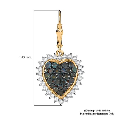 D'Joy Narsipatnam Alexandrite and White Zircon 3.60 ctw Eternal Love Earrings in 18K Vermeil Yellow Gold Over Sterling Silver