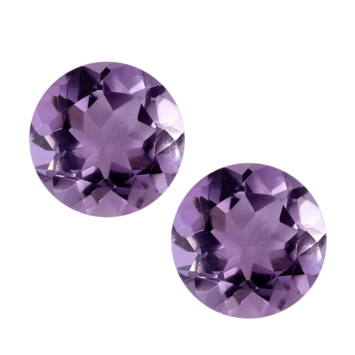 Rose De France Amethyst Set of 2 (Rnd 10 mm) 6.25 ctw Loose Gemstone image number 0