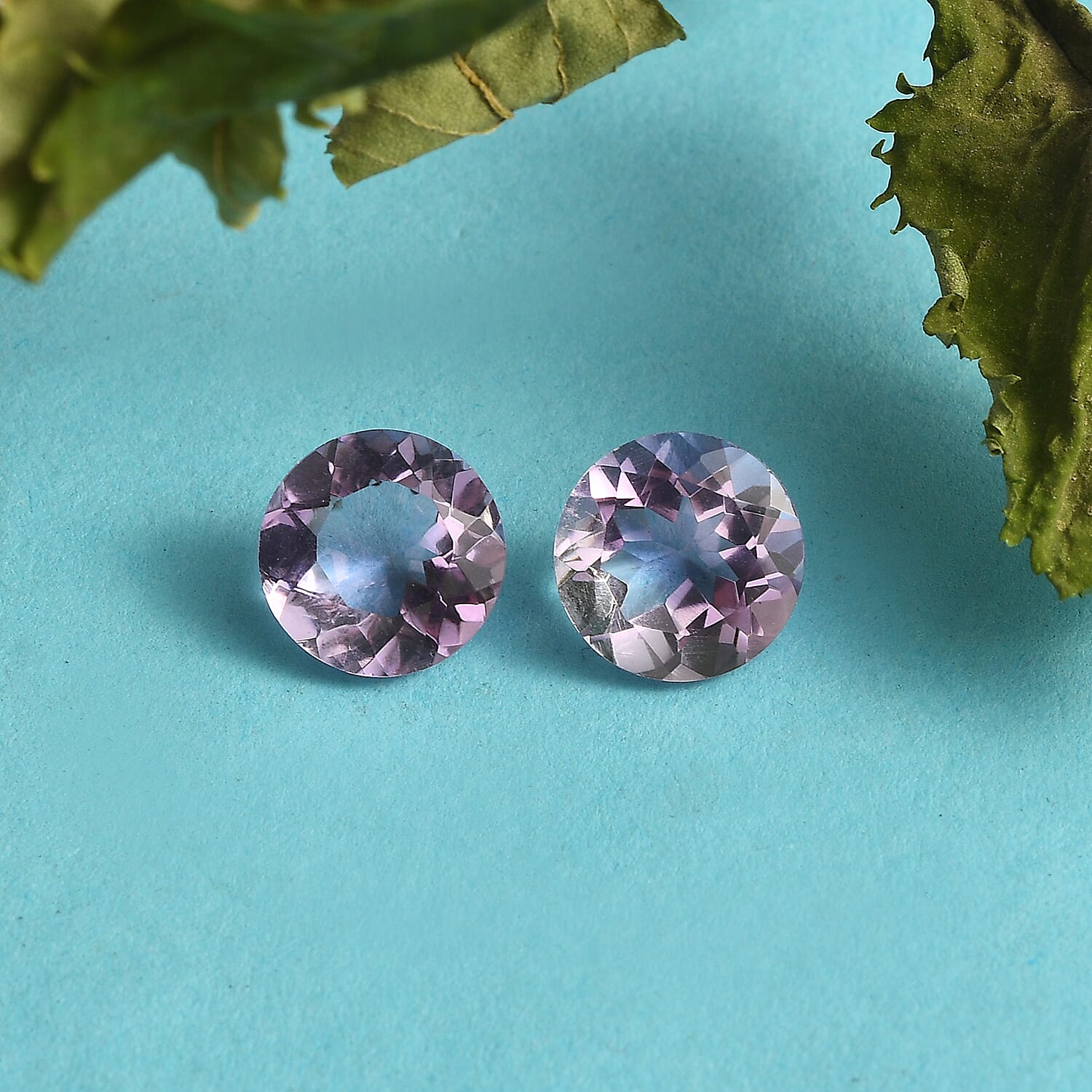 Rose De France Amethyst Set of 2 (Rnd 10 mm) 6.25 ctw Loose Gemstone