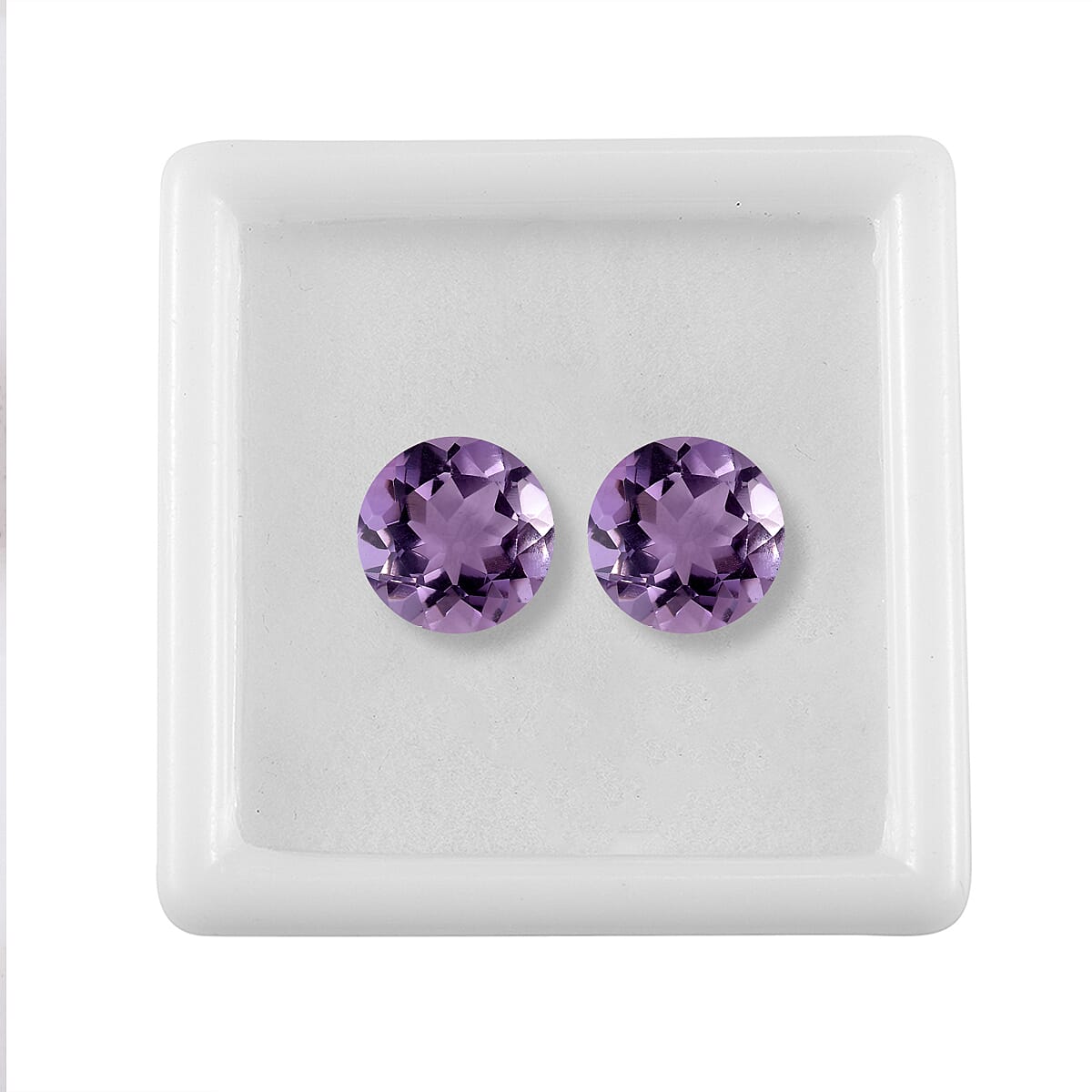 Rose De France Amethyst Set of 2 (Rnd 10 mm) 6.25 ctw Loose Gemstone
