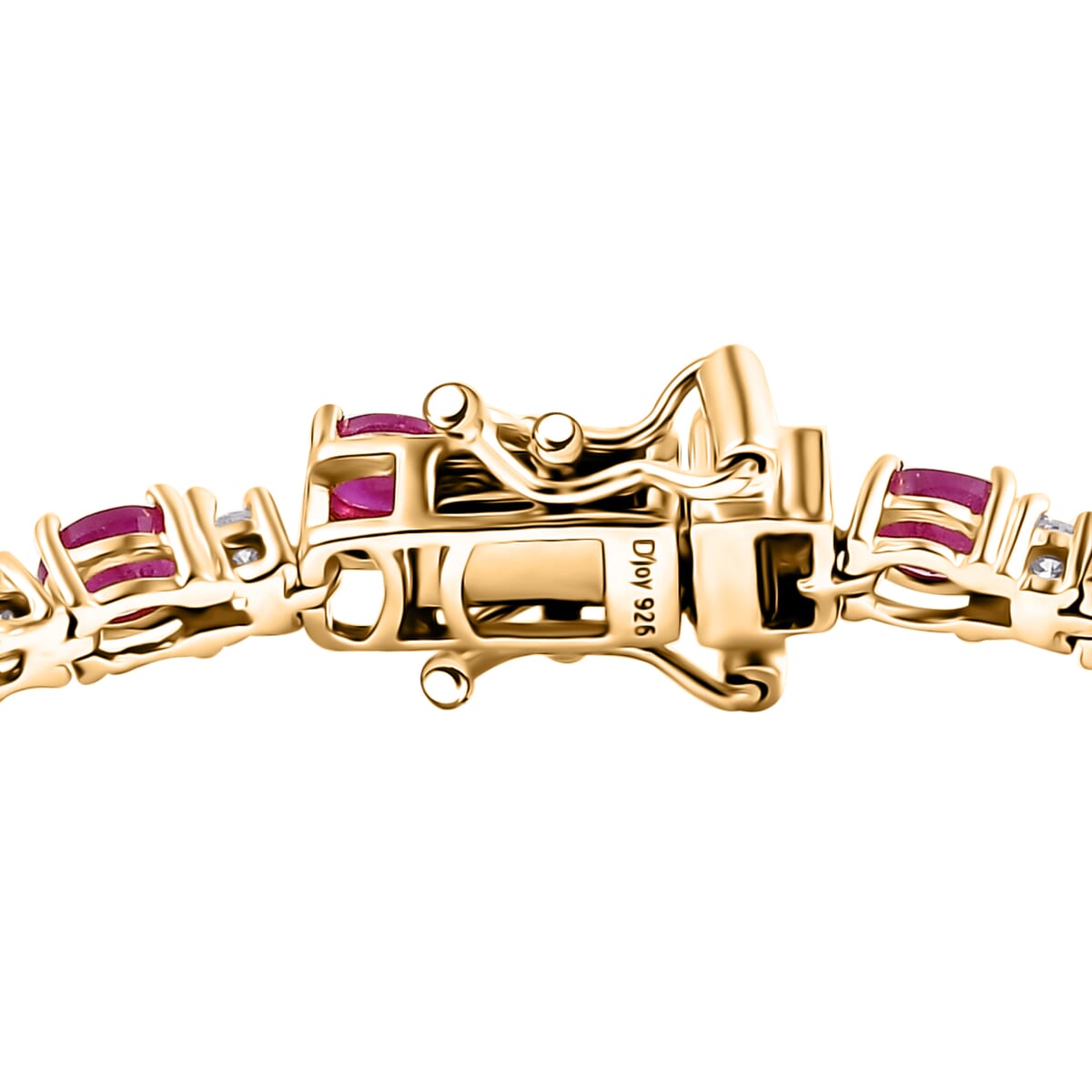 D’Joy Mozambique Ruby, Moissanite Blaze Flower Vines Bracelet in 18K Vermeil YG Over Sterling Silver (6.50 In) 6.75 ctw image number 3