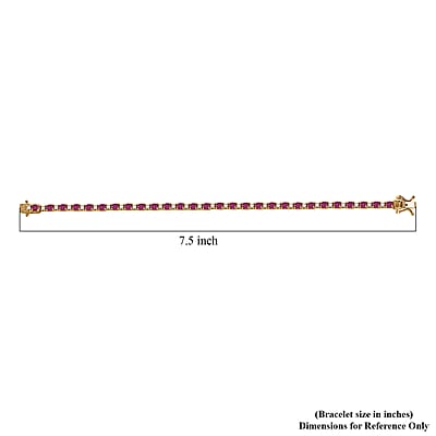 DJoy Premium Montepuez Ruby, Moissanite 7.25 ctw Blaze Flower Vines Bracelet in 18K Vermeil Yellow Gold Over Sterling Silver (7.25 In)