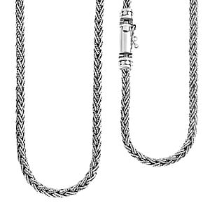 Bali Legacy Padian Braided Chain Necklace in Sterling Silver 40.50 Grams 20 Inches