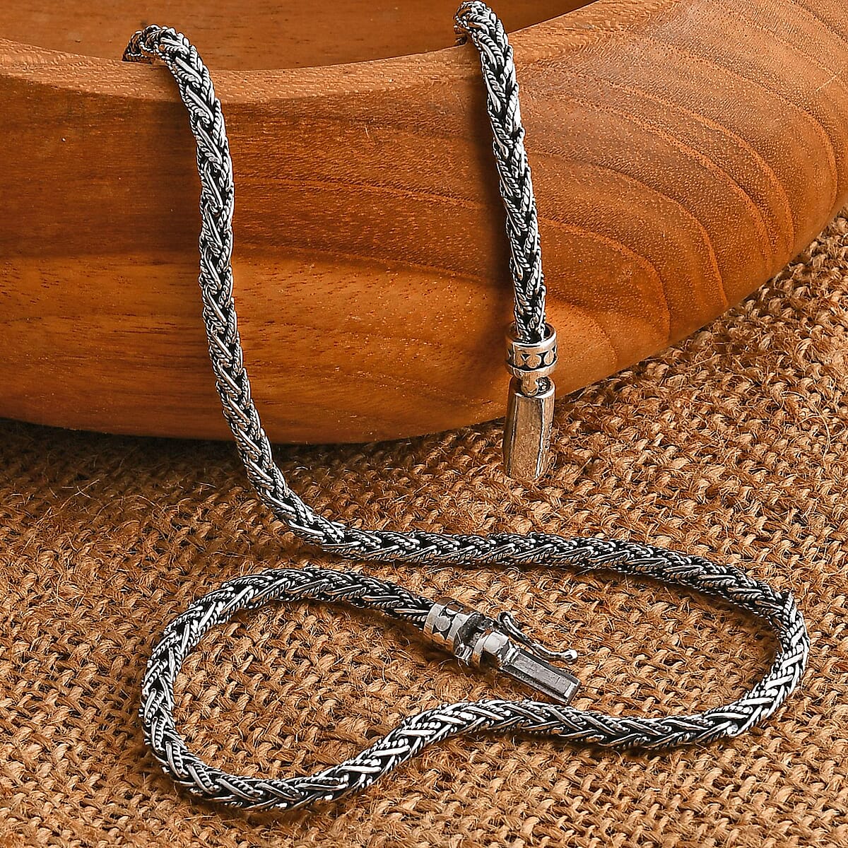 Bali Legacy Padian Braided Chain Necklace in Sterling Silver 40.50 Grams 20 Inches image number 1