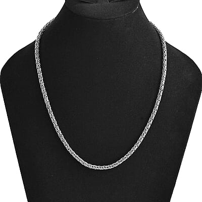 D'Joy Bali Legacy Padian Braided Chain Necklace in Sterling Silver 40.50 Grams 20 Inches
