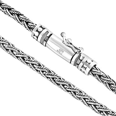 D'Joy Bali Legacy Padian Braided Chain Necklace in Sterling Silver 40.50 Grams 20 Inches