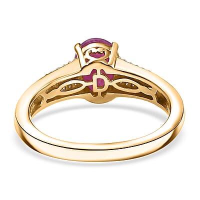 D'Joy Montepuez Ruby, Multi Gemstone Ring in 18K Vermeil YG Over Sterling Silver 1.90 ctw (Size 10.0)