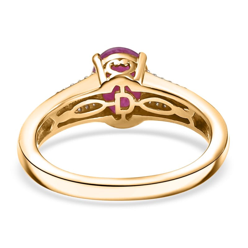 D'Joy Montepuez Ruby, Multi Gemstone Ring in 18K Vermeil YG Over Sterling Silver 1.90 ctw (Size 10.0)