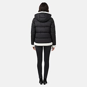 Doorbuster Tanbrige Black and White Sherpa Trim Puffer Jacket - M