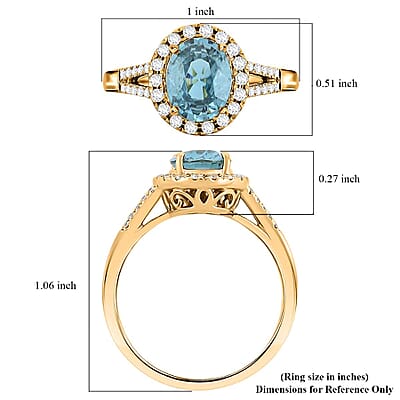 Certified & Appraised Iliana AAAA Cambodian Blue Zircon, Diamond Ring in 18K Yellow Gold 3.05 ctw (Size 5.0)