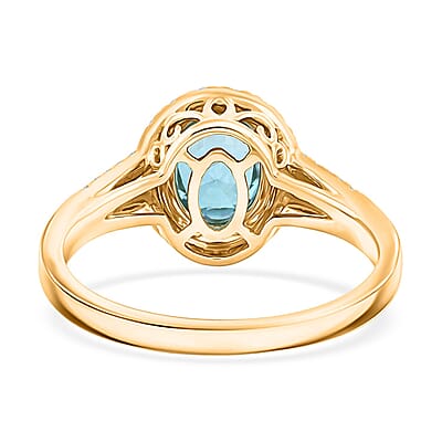 Certified & Appraised Iliana AAAA Cambodian Blue Zircon, Diamond Ring in 18K Yellow Gold 3.05 ctw (Size 7.0)
