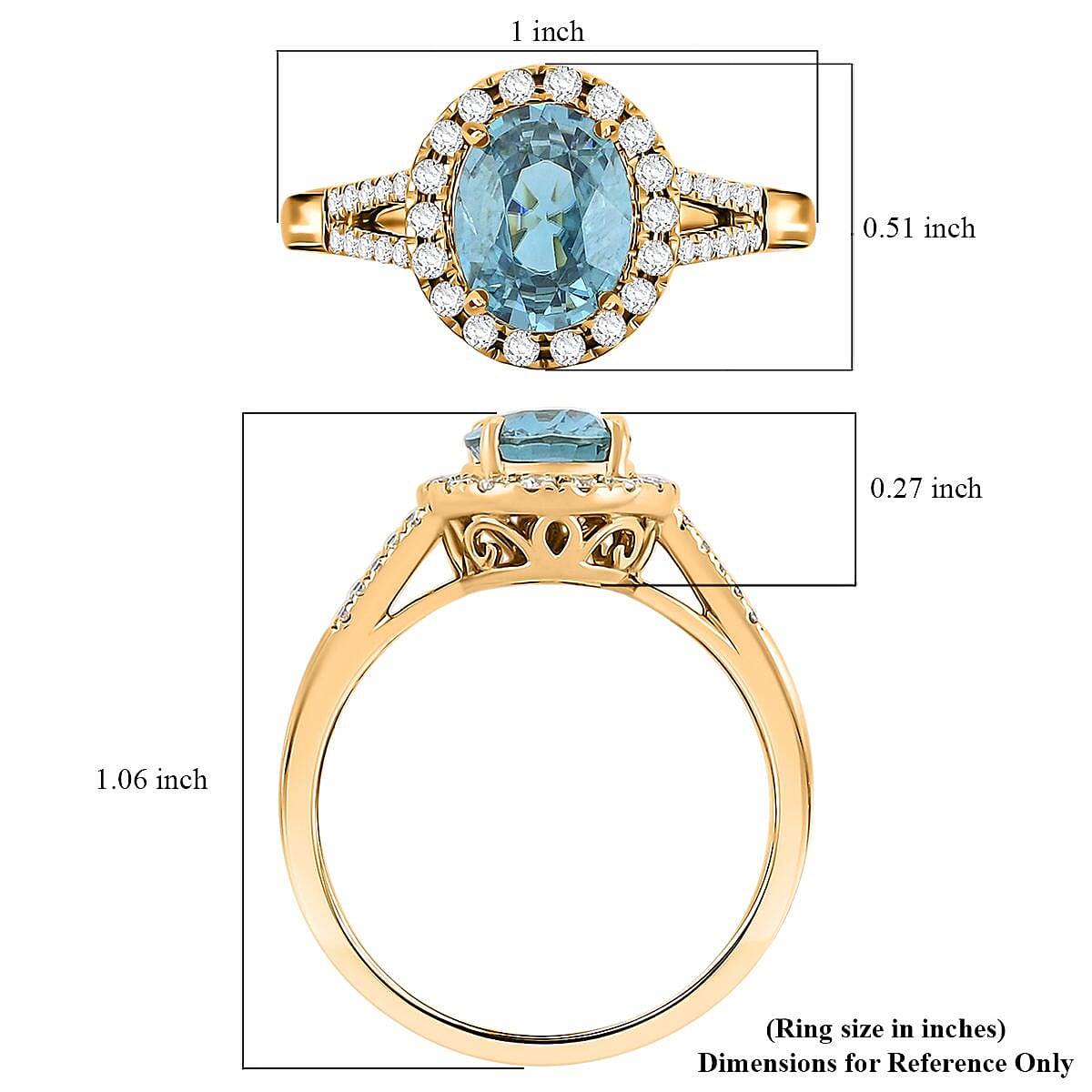 Certified & Appraised Iliana AAAA Cambodian Blue Zircon and G-H SI Diamond 3.05 ctw Ring in 18K Yellow Gold (Size 7.0) 5.10 Grams image number 5