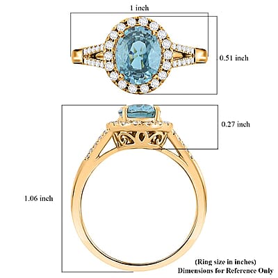 Certified & Appraised Iliana AAAA Cambodian Blue Zircon, Diamond Ring in 18K Yellow Gold 3.05 ctw (Size 7.0)