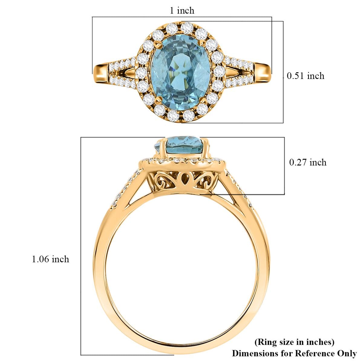 Iliana AAAA Cambodian Blue Zircon and G-H SI Diamond 3.05 ctw Ring in 18K Yellow Gold (Size 8.0) 5.10 Grams image number 5