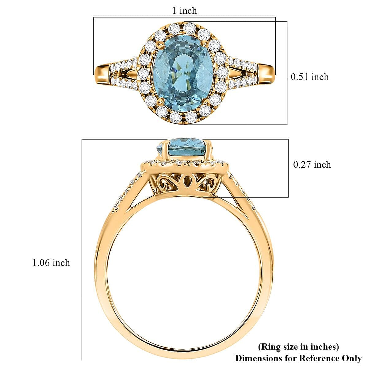 Certified & Appraised Iliana AAAA Cambodian Blue Zircon and  G-H SI Diamond 3.05 ctw Ring in 18K Yellow Gold (Size 9.5) 5.10 Grams image number 5
