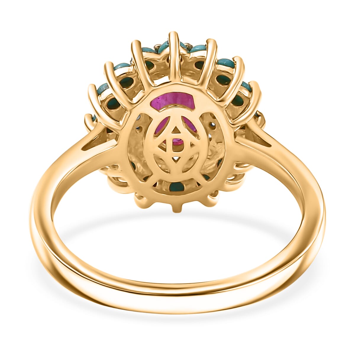D’Joy Premium Mozambique Ruby, Multi Gemstone Ring in 18K Vermeil YG Over Sterling Silver (Size 10.0) 1.80 ctw image number 4