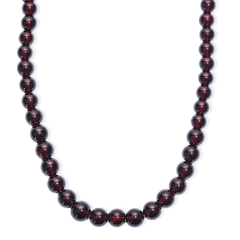 D'Joy AAA Mozambique Garnet 155.00 ctw Celebrity Beaded Necklace in 18K Vermeil Yellow Gold Over Sterling Silver 20 Inches