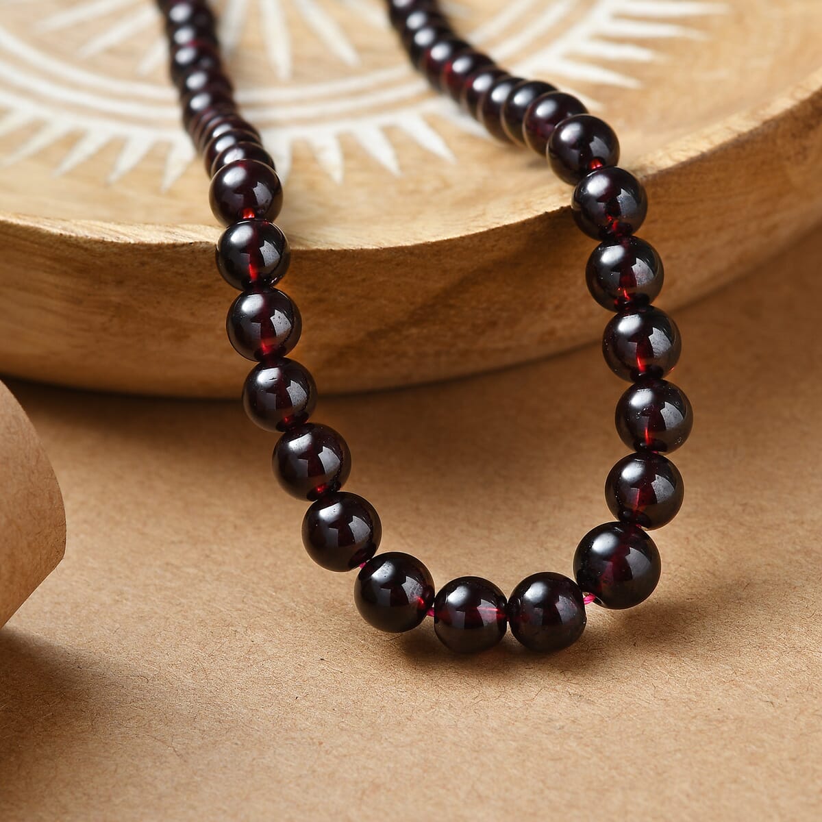 D'Joy Mozambique Garnet 155.00 ctw Beaded Necklace in 18K Vermeil Yellow Gold Over Sterling Silver 20 Inches image number 1