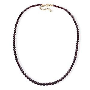D'Joy AAA Mozambique Garnet 155.00 ctw Celebrity Beaded Necklace in 18K Vermeil Yellow Gold Over Sterling Silver 20 Inches