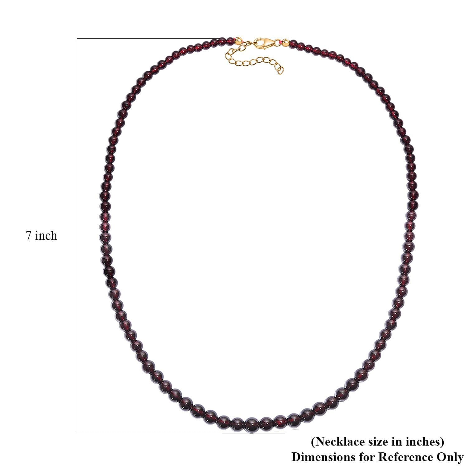 D'Joy AAA Mozambique Garnet 155.00 ctw Celebrity Beaded Necklace in 18K Vermeil Yellow Gold Over Sterling Silver 20 Inches