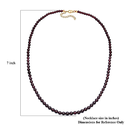 D'Joy AAA Mozambique Garnet 155.00 ctw Celebrity Beaded Necklace in 18K Vermeil Yellow Gold Over Sterling Silver 20 Inches