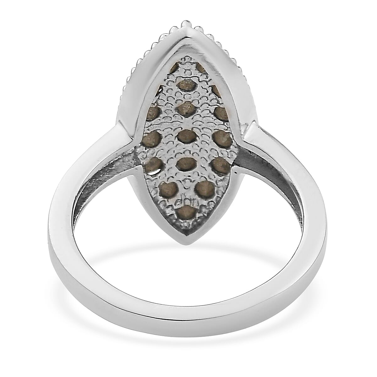 J Francis Embellished with Peridot Color Crystal by Swarovski Celestial Fern Ring in Stainless Steel (Size 10.0)