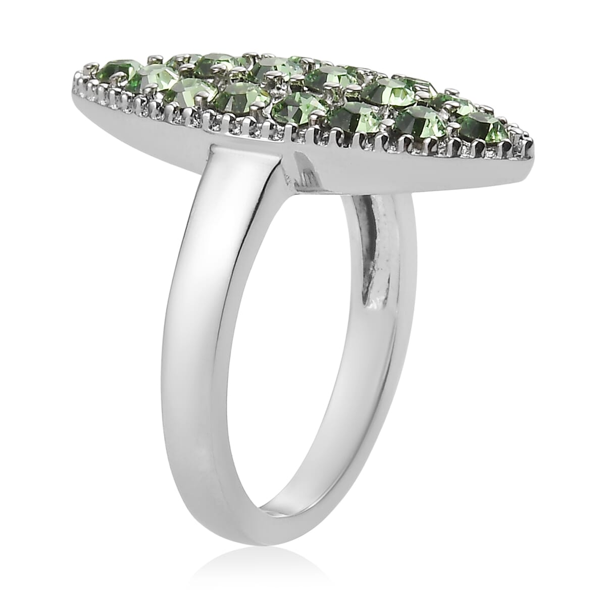 J Francis Embellished with Peridot Crystal by Swarovski Celestial Fern Ring in Stainless Steel (Size 11.0) image number 3