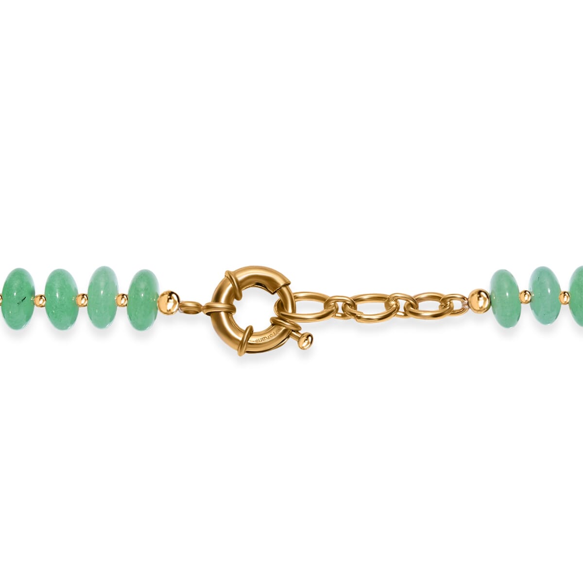 Green Aventurine 235.00 ctw Roundel Beaded Necklace in 18K YG Plated 18 Inches image number 4