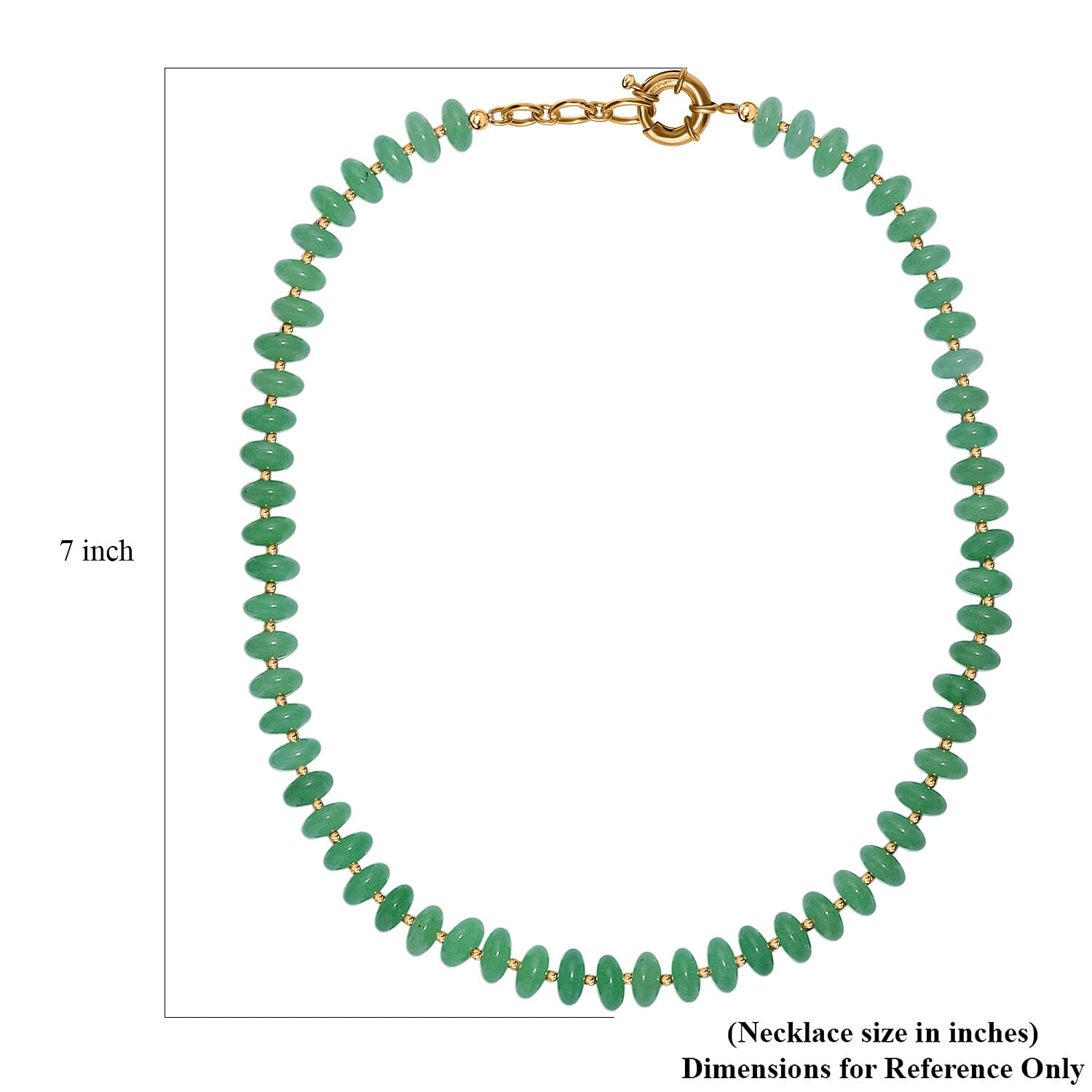 Green Aventurine 235.00 ctw Roundel Beaded Necklace in 18K YG Plated 18 Inches