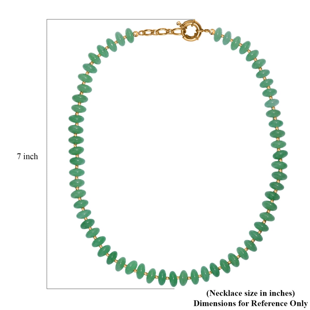 Green Aventurine 235.00 ctw Roundel Beaded Necklace in 18K YG Plated 18 Inches image number 5