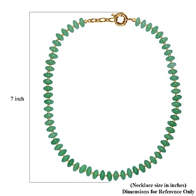 Green Aventurine 235.00 ctw Roundel Beaded Necklace in 18K YG Plated 18 Inches