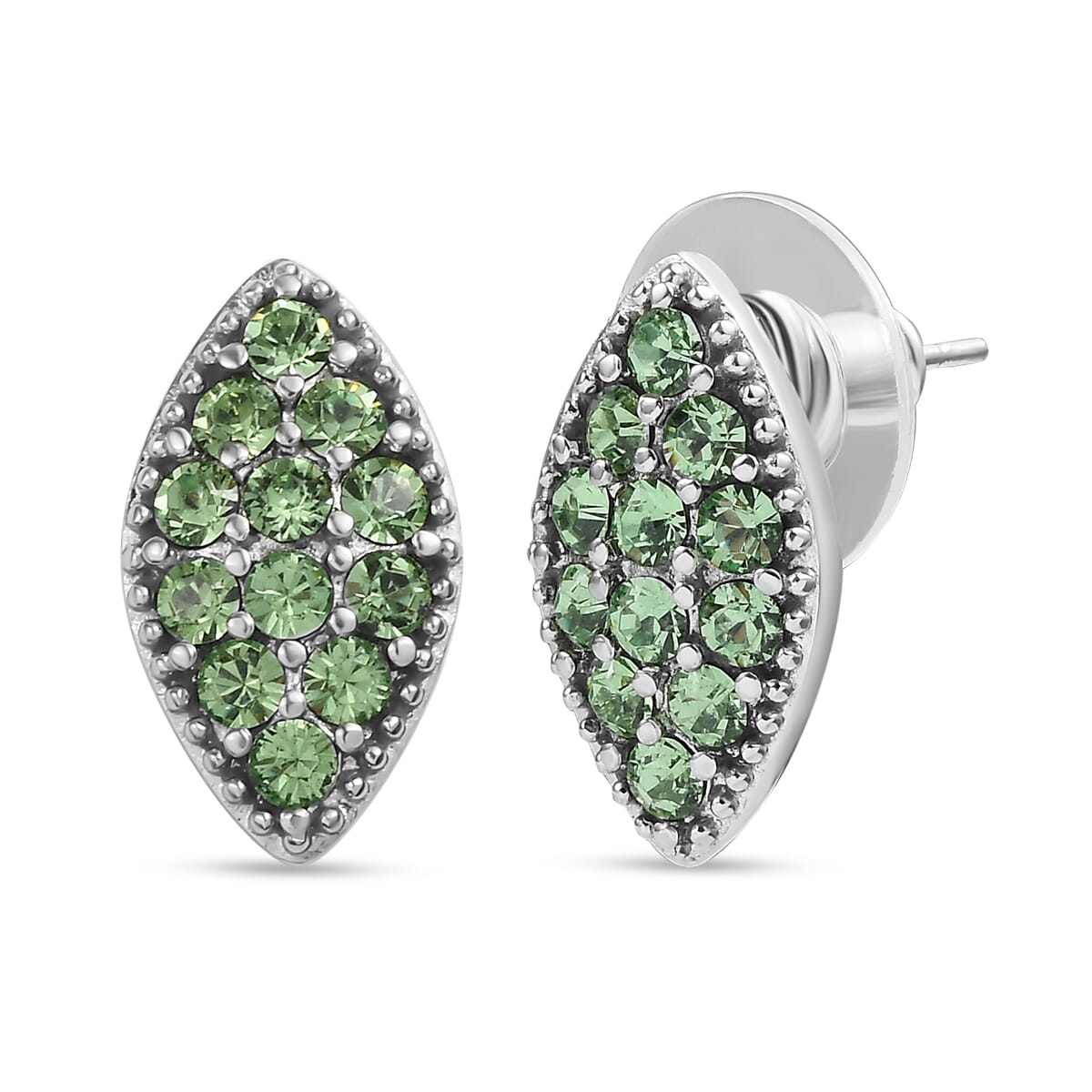 J Francis Embellished with Peridot Crystal by Swarovski Celestial Fern Earrings in Stainless Steel image number 0