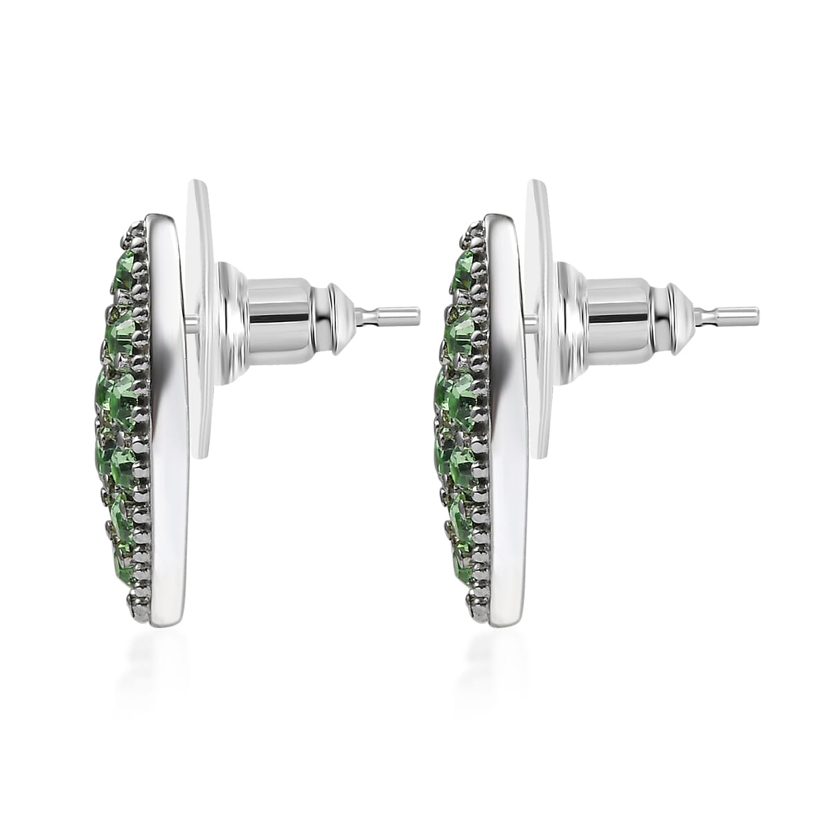 J Francis Embellished with Peridot Crystal by Swarovski Celestial Fern Earrings in Stainless Steel image number 3
