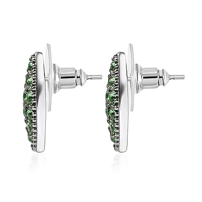 J Francis Embellished with Peridot Crystal by Swarovski Celestial Fern Earrings in Stainless Steel