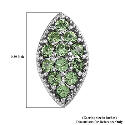 J Francis Embellished with Peridot Crystal by Swarovski Celestial Fern Earrings in Stainless Steel