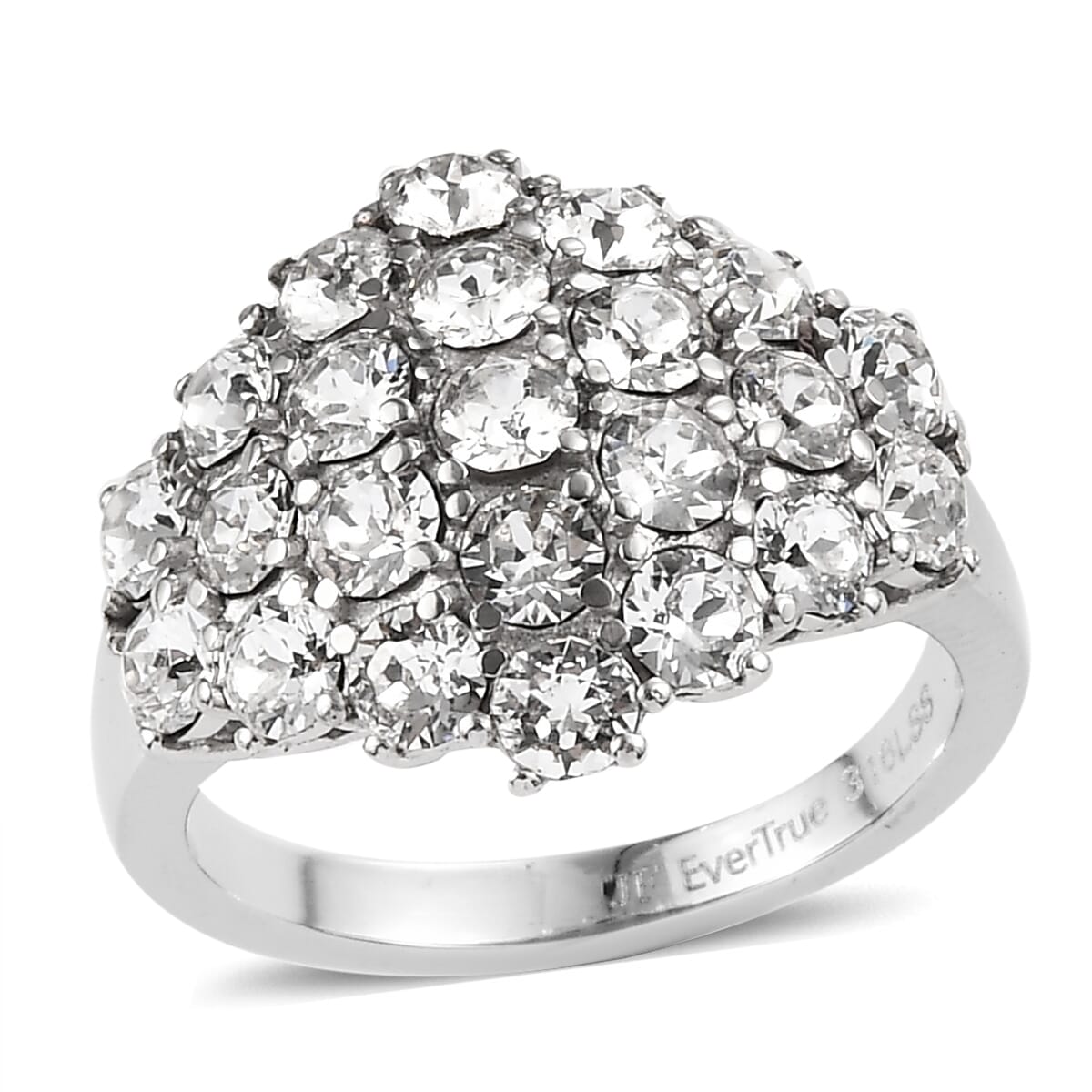J Francis Embellished with Crystal by Swarovski Clustered Grace Ring in Stainless Steel image number 0