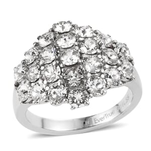 J Francis Embellished with Crystal by Swarovski Clustered Grace Ring in Stainless Steel (Size 5.0)